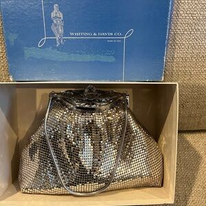 Vintage Whiting & Davis Shimmering Silver Mesh Frame Handbag